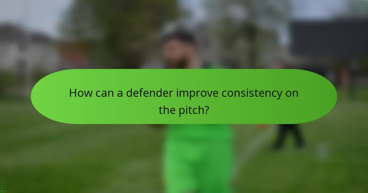 How can a defender improve consistency on the pitch?