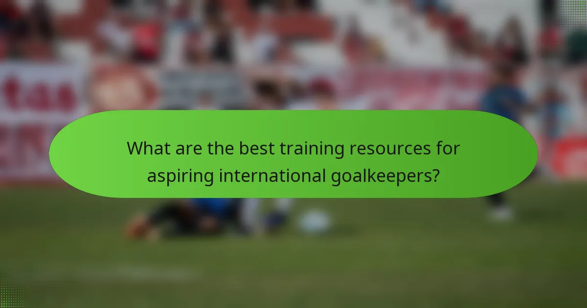 What are the best training resources for aspiring international goalkeepers?