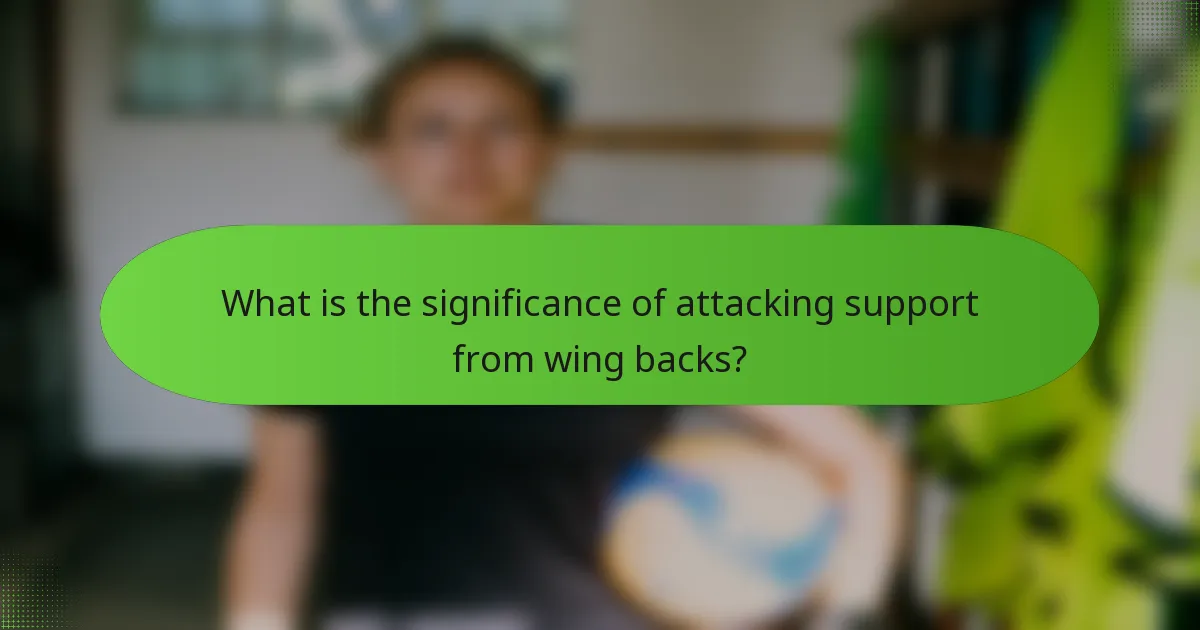 What is the significance of attacking support from wing backs?