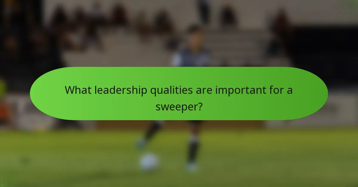 What leadership qualities are important for a sweeper?